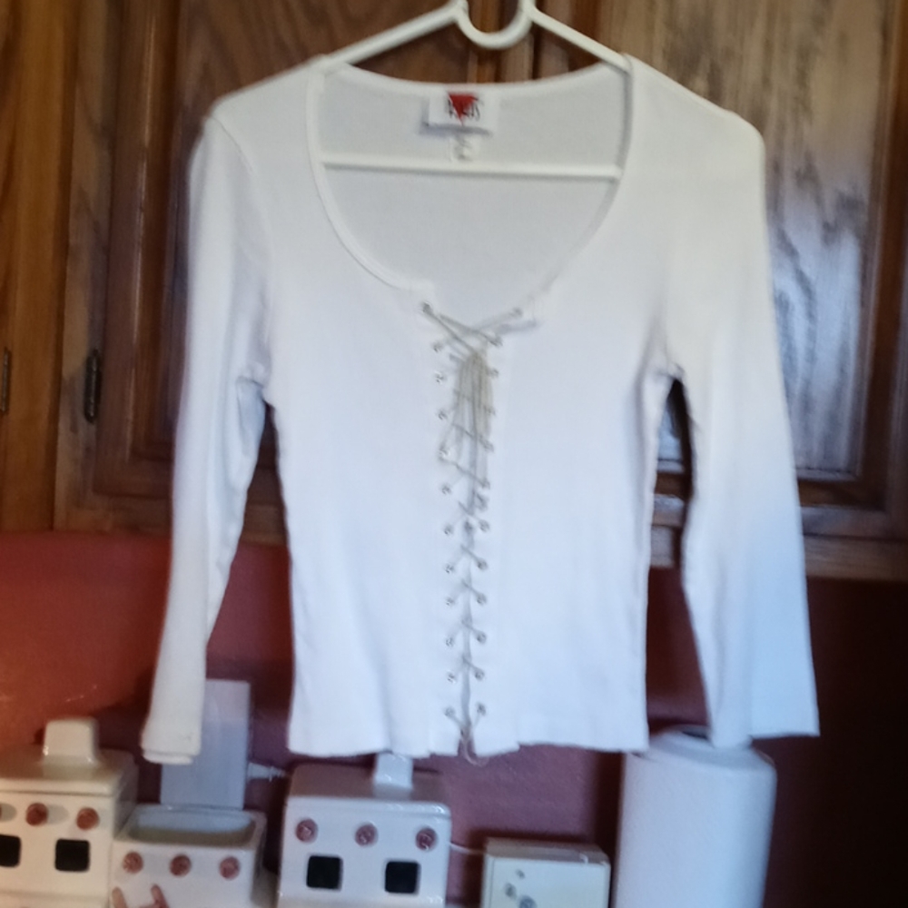 Lace-up White Top